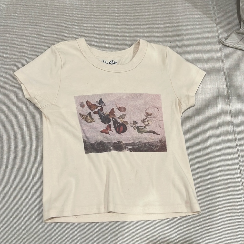 Cream crop top